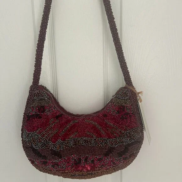 Hand Made in India Beaded Shoulder Bag Fall Colors New Release Tik Tok Viral NWT - Picture 2 of 2
